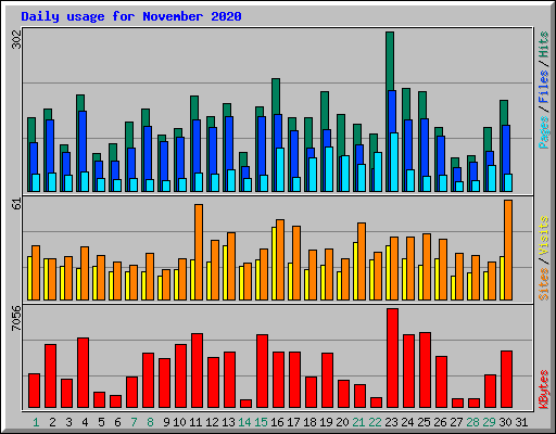 Daily usage for November 2020