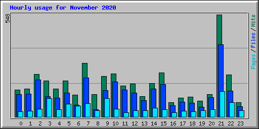 Hourly usage for November 2020